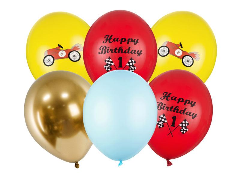 Ballons 30cm, Happy Birthday, Mix (1 VPE / 6 Stk.) - FeierGlanz