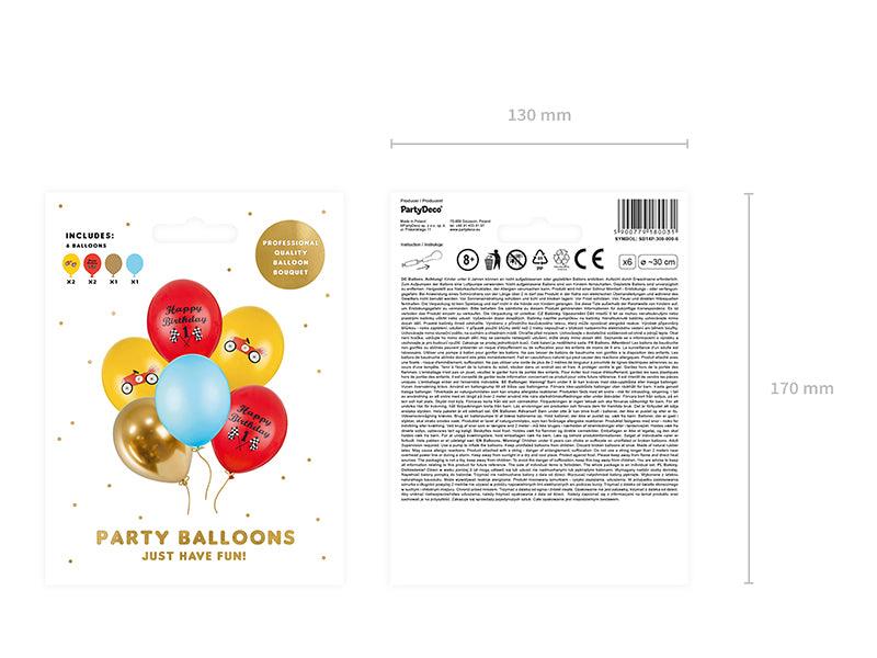 Ballons 30cm, Happy Birthday, Mix (1 VPE / 6 Stk.) - FeierGlanz