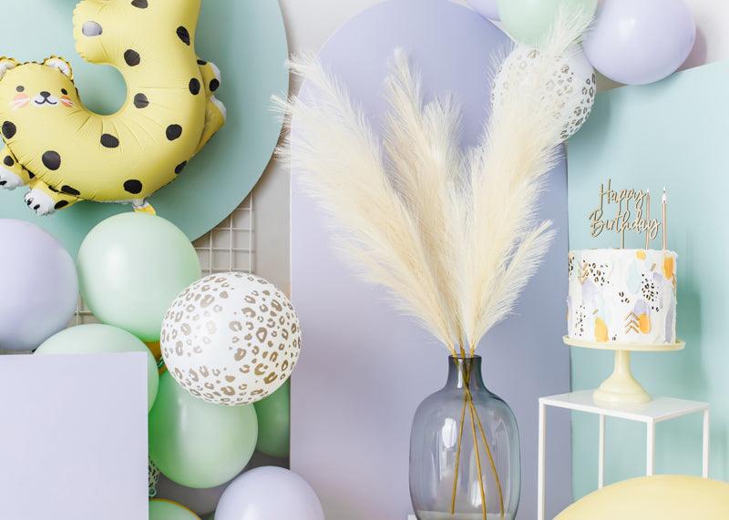 Ballons 30 cm, gemustert, Pastel Pure White (1 VPE / 50 Stk.) - FeierGlanz