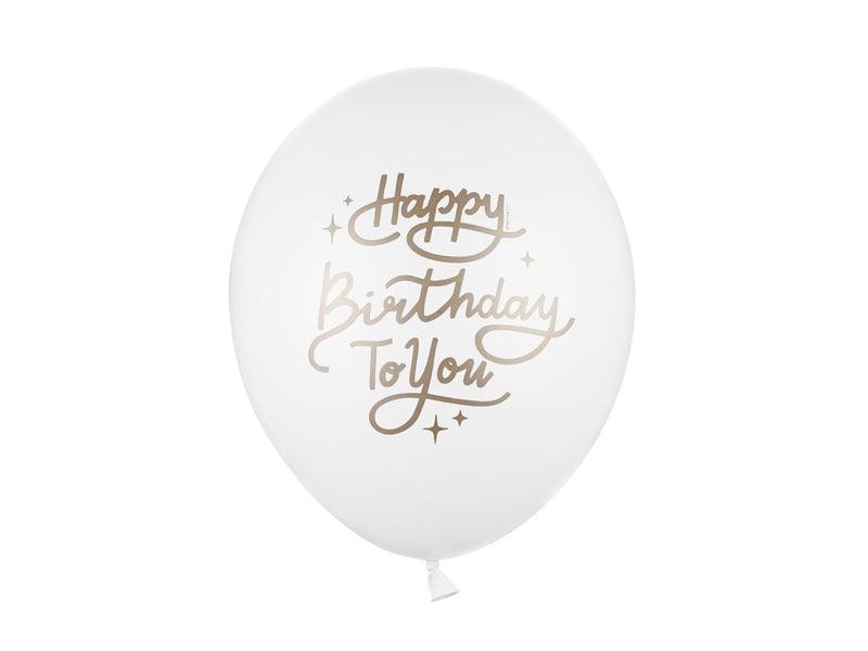 Ballons 30cm, Happy Birthday To You, Pastel Pure White (1 VPE / 50 Stk.) - FeierGlanz