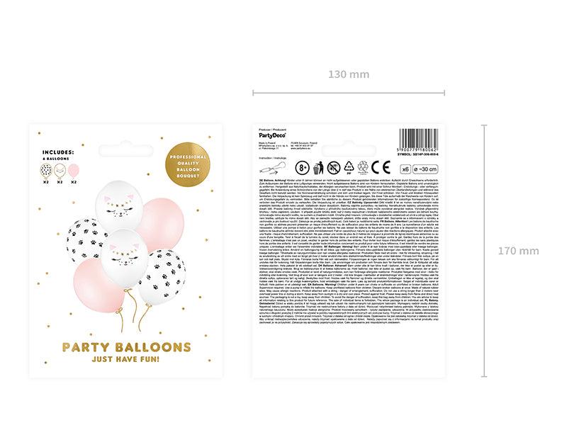 Ballons 30cm, Kätzchen, Mix (1 VPE / 6 Stk.) - FeierGlanz