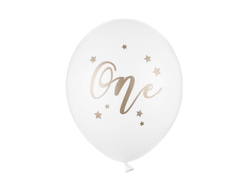 Ballons 30 cm, One, Pastel Pure White (1 VPE / 50 Stk.) - FeierGlanz