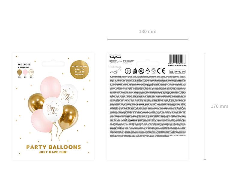 Ballons 30 cm, One, Pastel Pale Pink (1 VPE / 6 Stk.) - FeierGlanz
