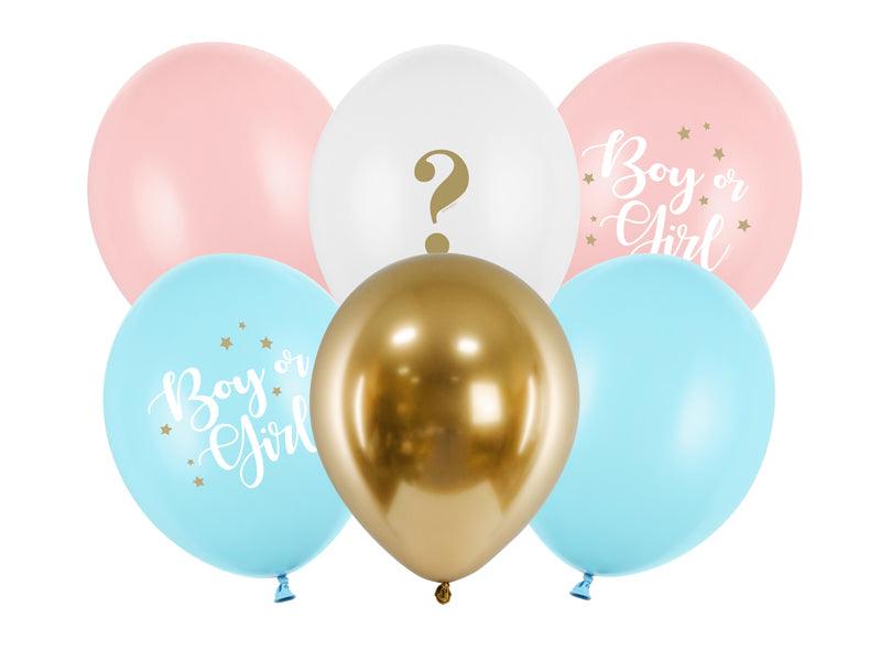 Ballons 30 cm, Boy or Girl, mix (1 VPE / 6 Stk.) - FeierGlanz