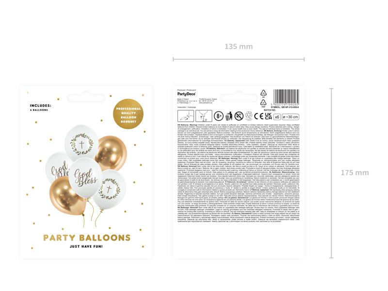 Ballons 30 cm, God Bless, mix (1 VPE / 6 Stk.) - FeierGlanz