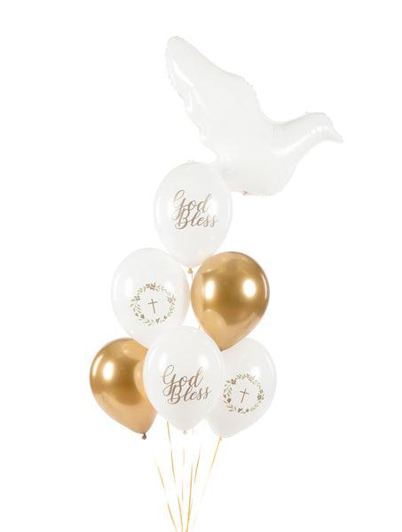 Ballons 30 cm, God Bless, Pastel Pure White (1 VPE / 50 Stk.) - FeierGlanz