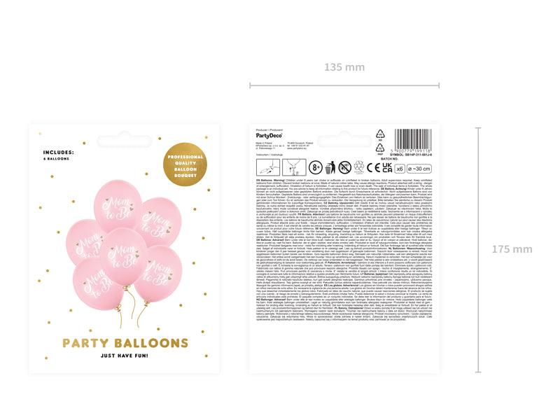 Ballons 30 cm, Mom to Be, Pastel Pale Pink (1 VPE / 6 Stk.) - FeierGlanz