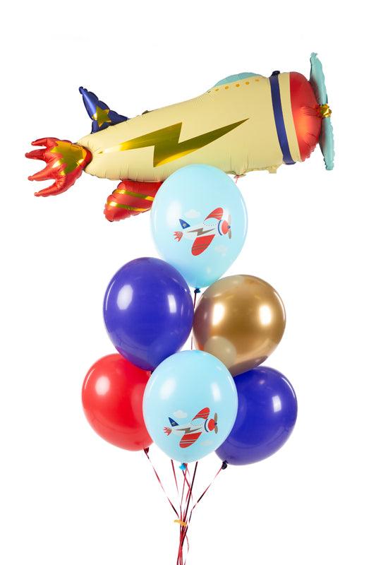 Ballons 30 cm, Flugzeug, mix (1 VPE / 6 Stk.) - FeierGlanz