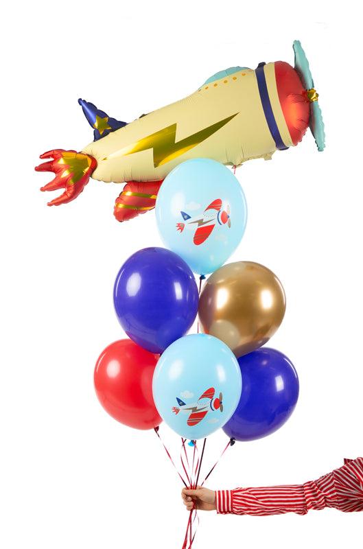 Ballons 30 cm, Flugzeug, mix (1 VPE / 6 Stk.) - FeierGlanz