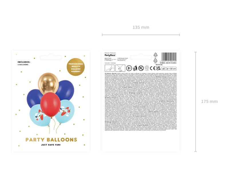 Ballons 30 cm, Flugzeug, mix (1 VPE / 6 Stk.) - FeierGlanz