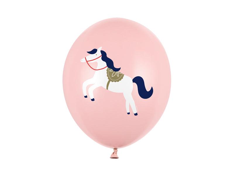 Ballons 30 cm, Pferd, Pastell Blassrosa (1 VPE / 6 Stk.) - FeierGlanz