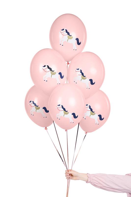 Ballons 30 cm, Pferd, Pastell Blassrosa (1 VPE / 6 Stk.) - FeierGlanz