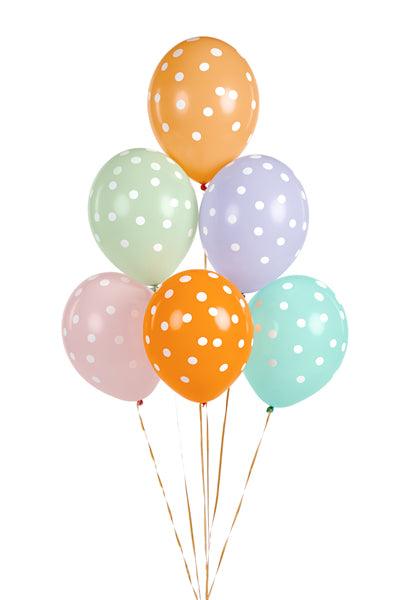 Ballons 30 cm, Punkte, mix (1 VPE / 6 Stk.) - FeierGlanz