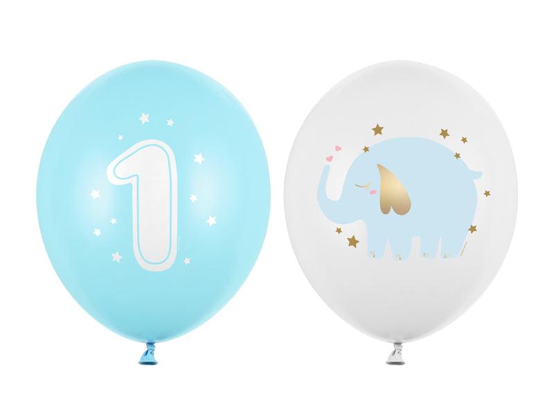 Ballons 30 cm, 1. Geburtstag, Pastel Light Blue (1 VPE / 50 Stk.) - FeierGlanz