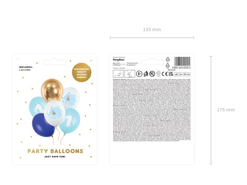 Ballons 30 cm, 1. Geburtstag, Pastel Light Blue (1 VPE / 50 Stk.) - FeierGlanz