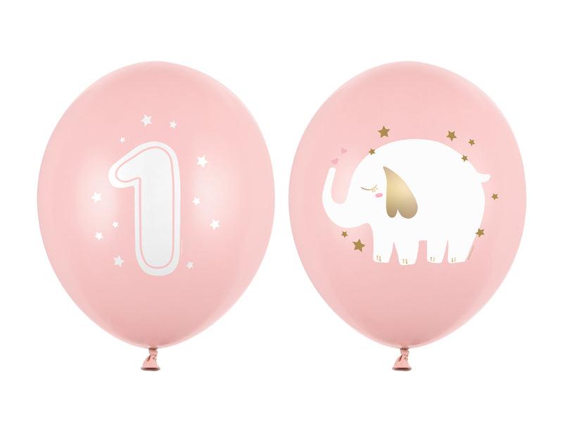 Ballons 30 cm, 1. Geburtstag, Baby pink (1 VPE / 50 Stk.) - FeierGlanz