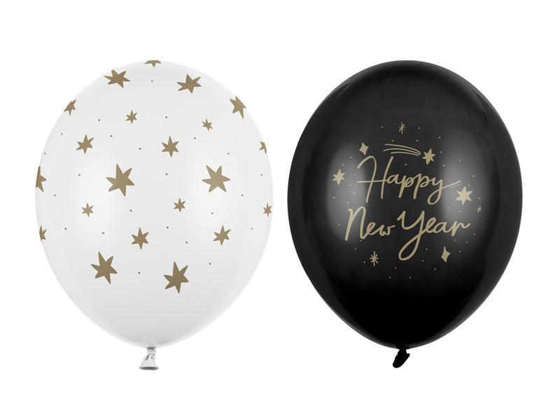 Luftballons 30 cm, Happy New Year, mix (1 VPE / 50 Stk.) - FeierGlanz