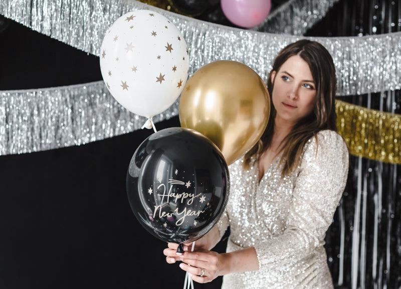 Luftballons 30 cm, Happy New Year, mix (1 VPE / 50 Stk.) - FeierGlanz