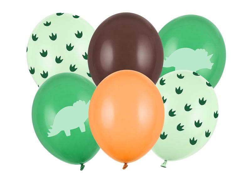 Luftballons 30 cm, Dinosaurier, Mix (1 VPE / 6 Stk.) - FeierGlanz