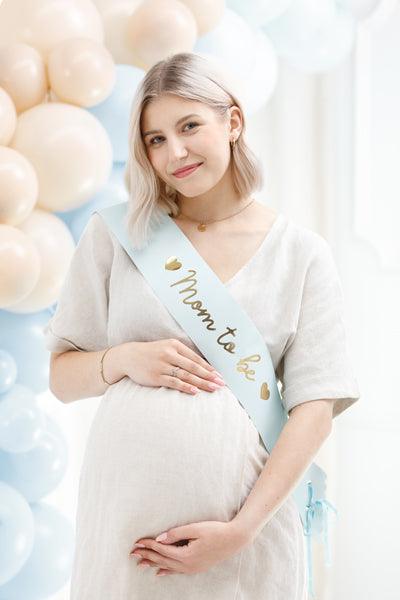 Schärpe Mom to be, light tiffany blue, 75 cm - FeierGlanz