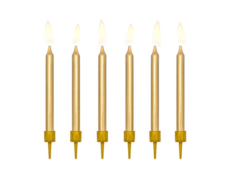 Geburtstagskerzen, glatt, gold, 6cm (1 VPE / 6 Stk.) - FeierGlanz