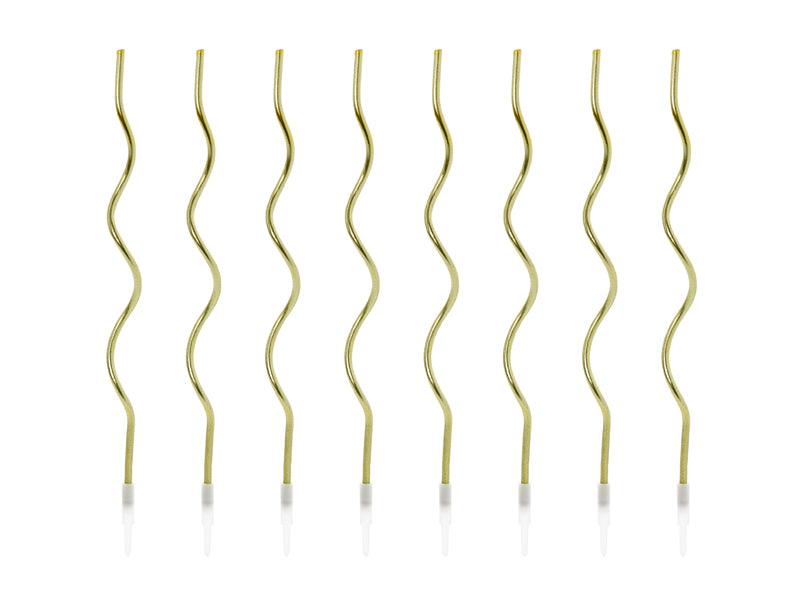 Gedrehte Geburtstagskerzen, gold, 14cm (1 VPE / 8 Stk.) - FeierGlanz