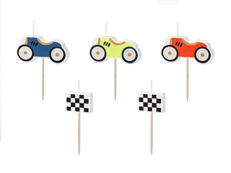 Geburtstagskerzen Rennautos, 2-3 cm, mix (1 VPE / 5 Stk.) - FeierGlanz