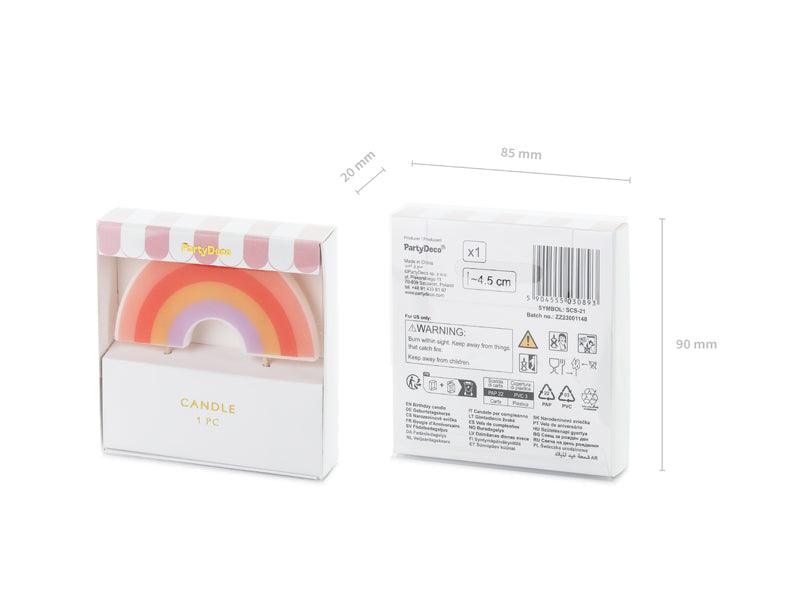 Geburtstagskerze Regenbogen, 4.5 cm, Mix - FeierGlanz