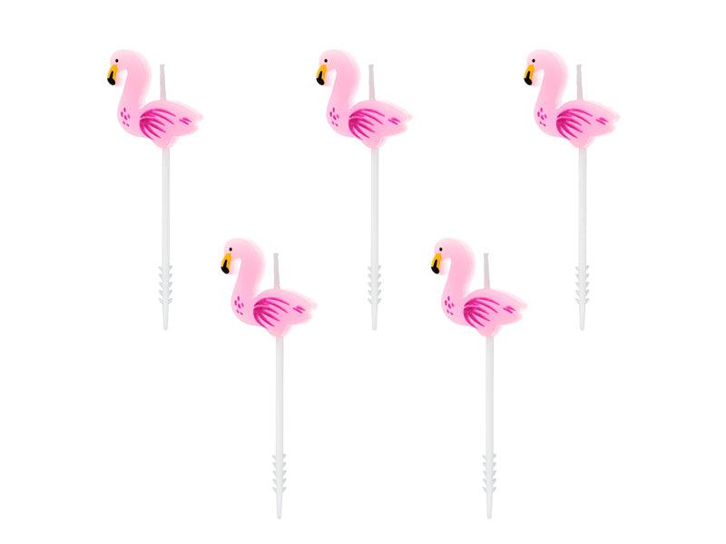 Geburtstagskerzen Flamingos, 3cm (1 VPE / 5 Stk.) - FeierGlanz