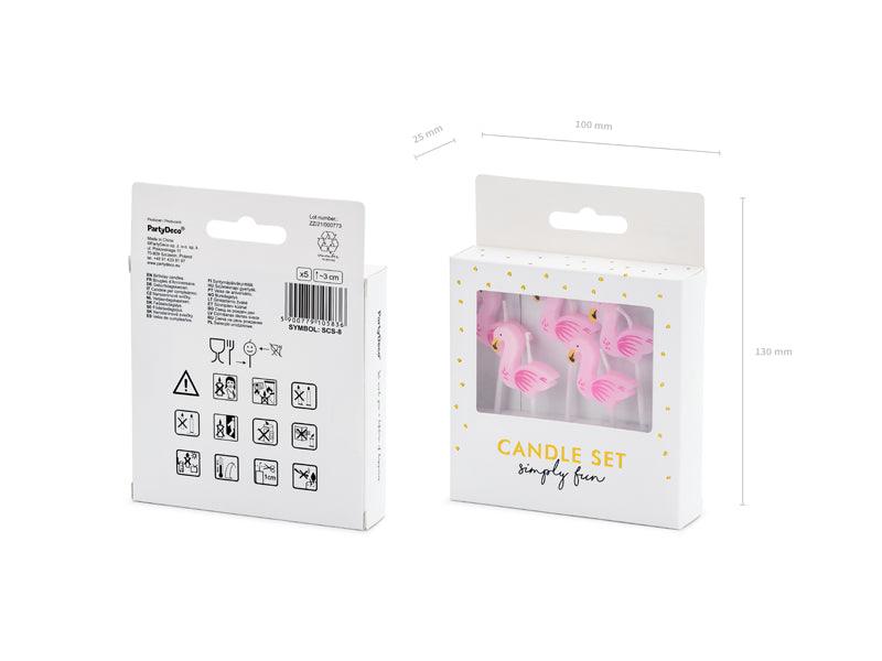 Geburtstagskerzen Flamingos, 3cm (1 VPE / 5 Stk.) - FeierGlanz