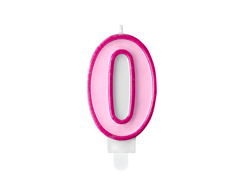 Geburtstagskerze Zahl, Rosa, 7 cm - FeierGlanz
