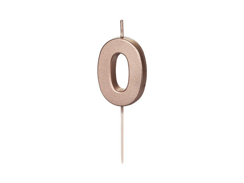 Geburtstagskerze Zahl, Roségold, 4,5 cm - FeierGlanz