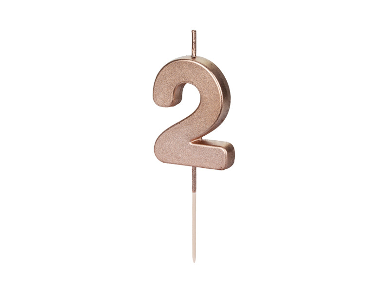 Geburtstagskerze Zahl, Roségold, 4,5 cm - FeierGlanz