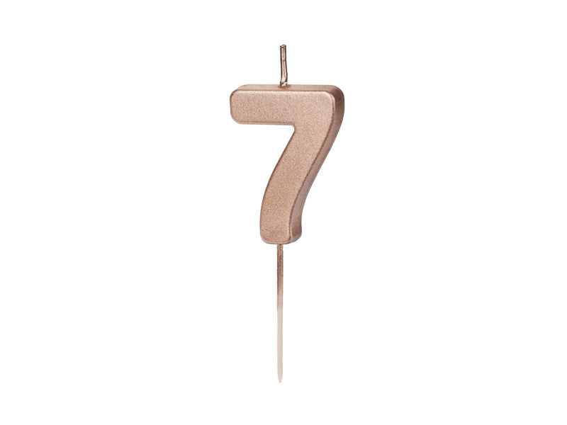 Geburtstagskerze Zahl, Roségold, 4,5 cm - FeierGlanz