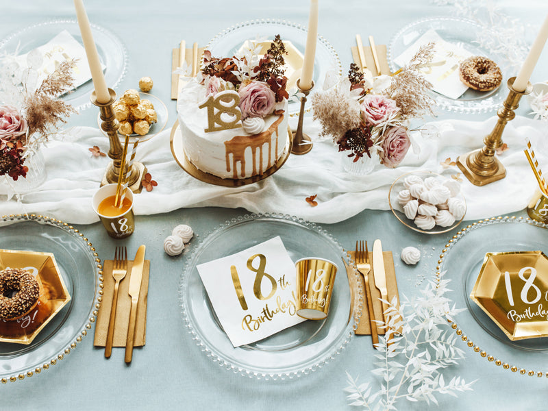 Geburtstagskerze in der Form einer Zahl, 7.5cm, in elegantem goldenen Glitzer - FeierGlanz