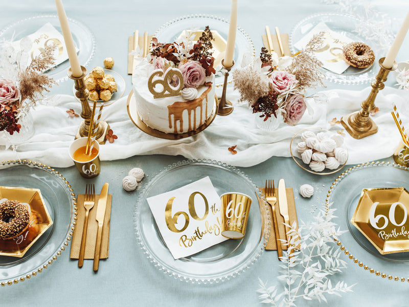 Geburtstagskerze in der Form einer Zahl, 7.5cm, in elegantem goldenen Glitzer - FeierGlanz
