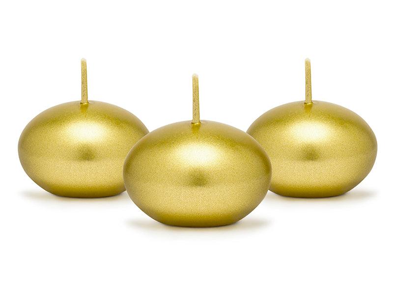 Metallisierte Schwimmkerze, gold, 4cm (1 VPE / 50 Stk.) - FeierGlanz