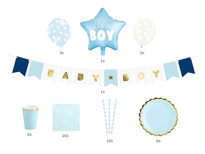 Set mit Partydekorationen - It's a boy (1 VPE / 49 Stk.) - FeierGlanz