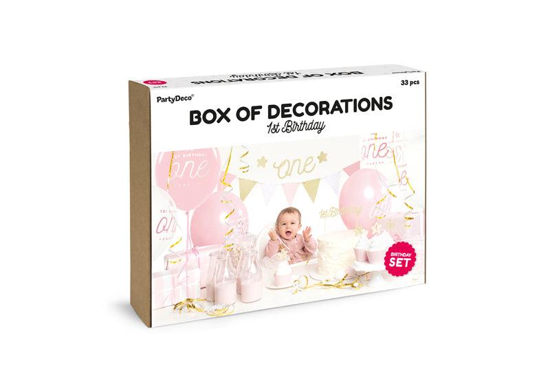 Set mit Partydekorationen - 1st Birthday, gold - FeierGlanz