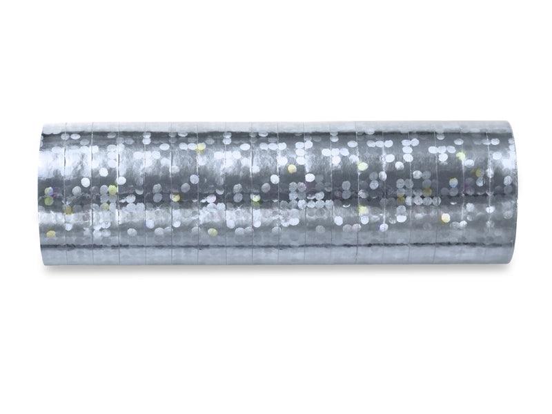 Holografische Serpentinen, silber, 3,8m (1 VPE / 18 Stk.) - FeierGlanz