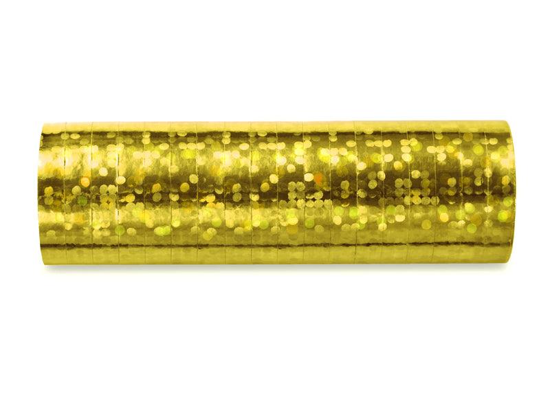 Holografische Serpentinen, gold, 3,8m (1 VPE / 18 Stk.) - FeierGlanz