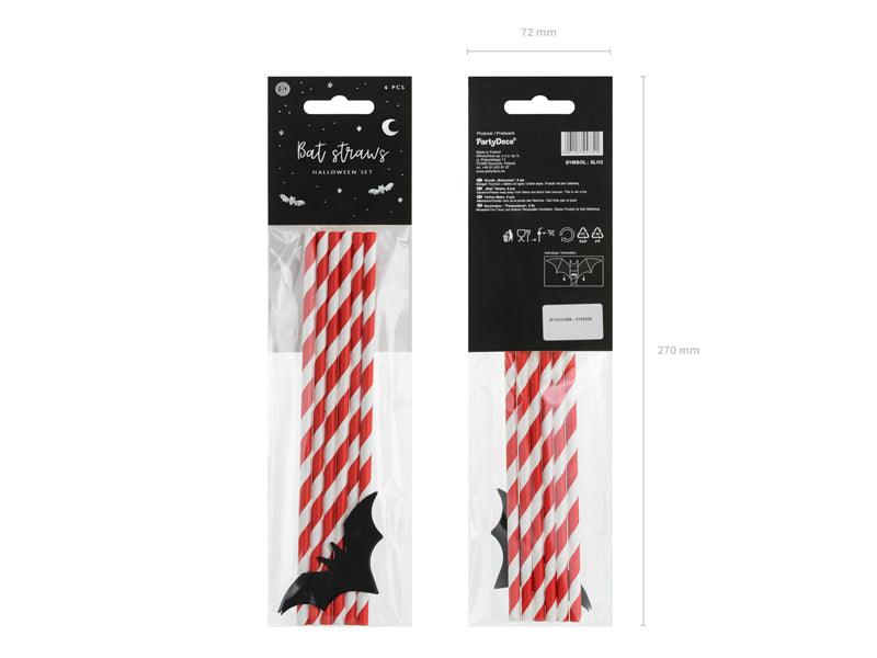 Strohhalme Fledermäuse, 19,5cm (1 VPE / 6 Stk.) - FeierGlanz