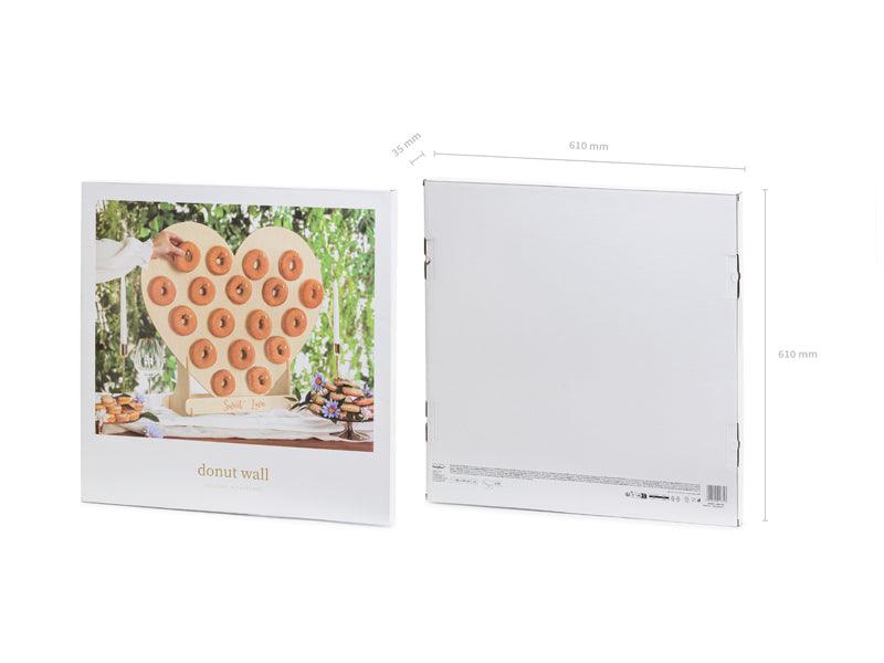 Donut-Wand Herz, Naturholz, 65x59 cm - FeierGlanz