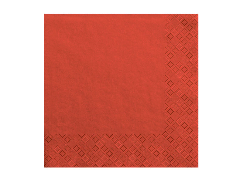 Dreilagige Servietten, rot, 33x33cm (1 VPE / 20 Stk.) - FeierGlanz
