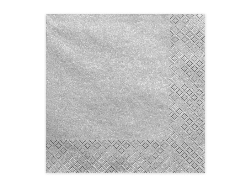 Dreilagige Servietten, in Silberfarbe me., 33x33cm (1 VPE / 20 Stk.) - FeierGlanz