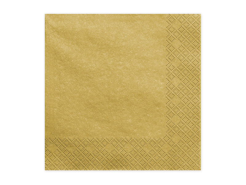 Dreilagige Servietten, gold-metallic, 33x33cm (1 VPE / 20 Stk.) - FeierGlanz