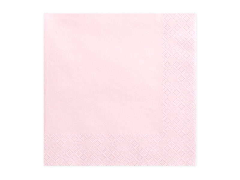 Dreilagige Servietten, hell-puderrosa, 33x33cm (1 VPE / 20 Stk.) - FeierGlanz