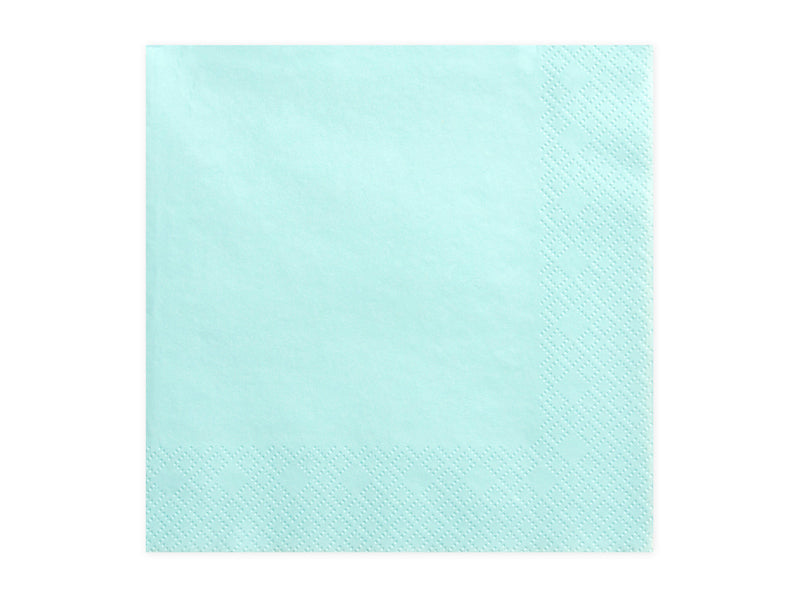 Dreilagige Servietten, blass-türkis, 33x33cm (1 VPE / 20 Stk.) - FeierGlanz