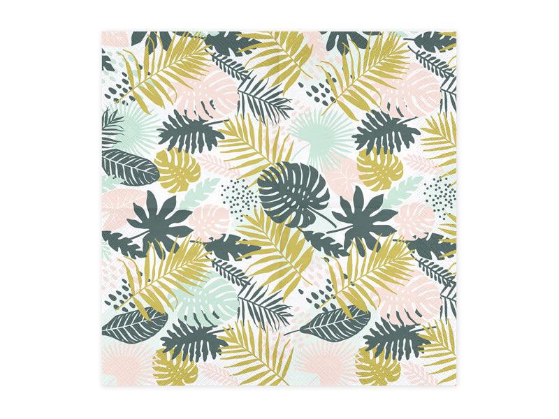 Servietten Aloha - Blätter, 33x33cm (1 VPE / 20 Stk.) - FeierGlanz