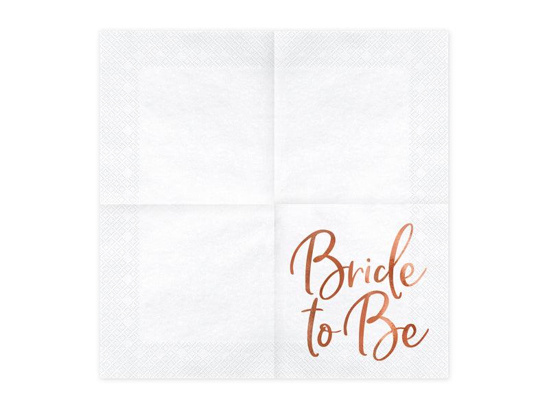 Servietten Bride to Be, roségold, 33x33cm (1 VPE / 20 Stk.) - FeierGlanz